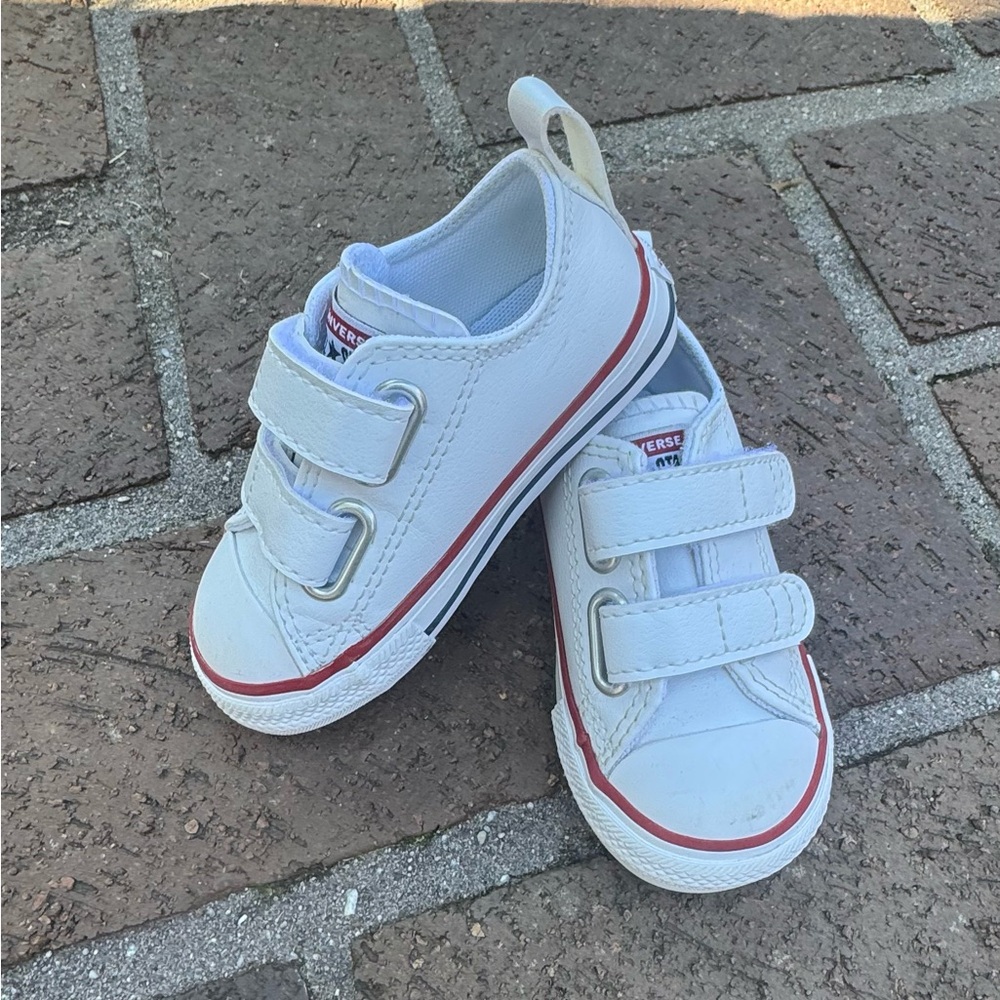 Converse Kids White Velcro Sneakers